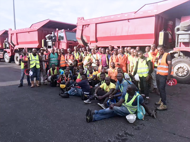 Drivers with their HOWO MINING KING TIPPER IN MINES