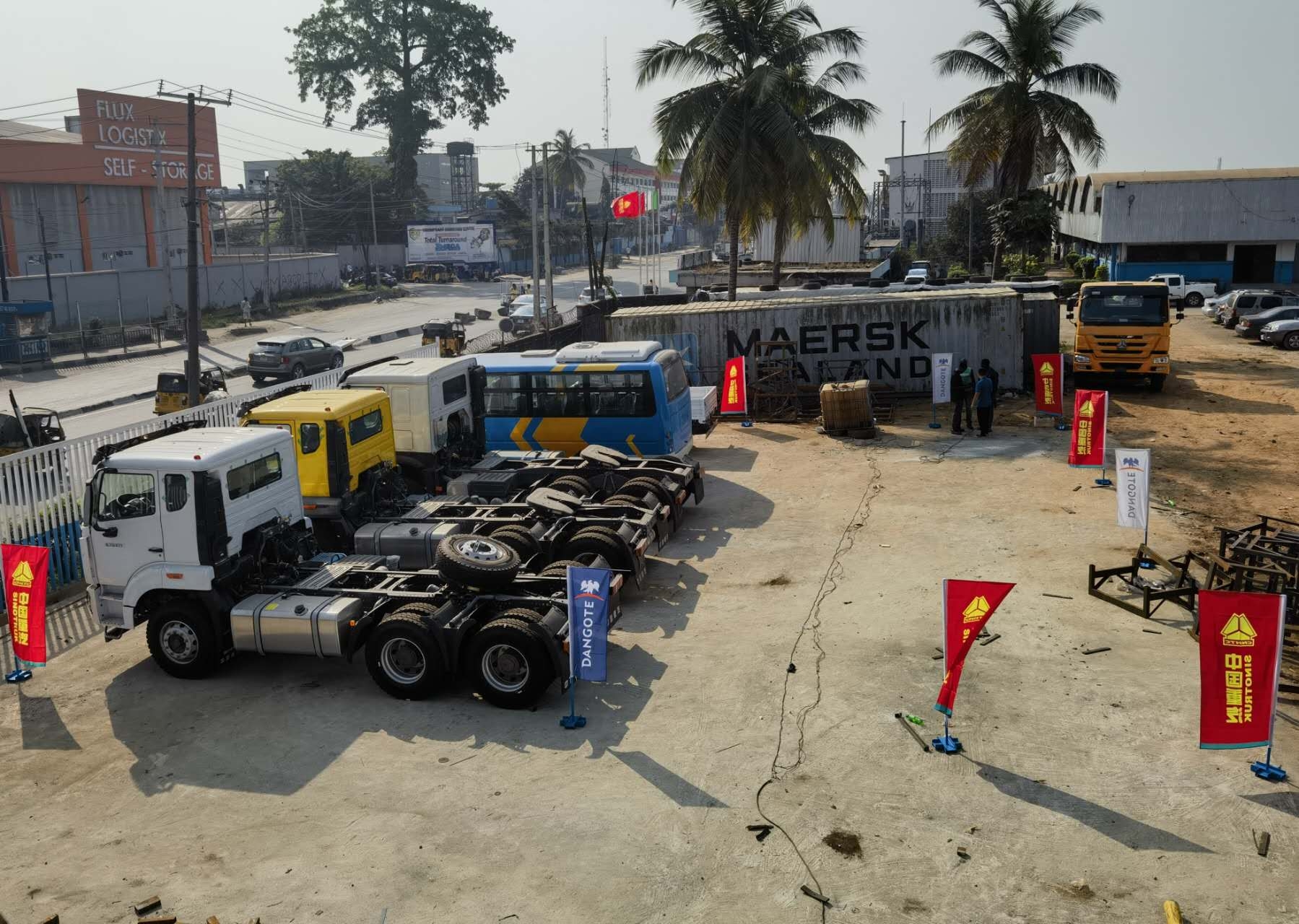Truck display area of Dangote Sinotruk West Africa Limited