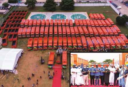 Delivery ceremony of 200 garbage compression trucks for Nigerian state government