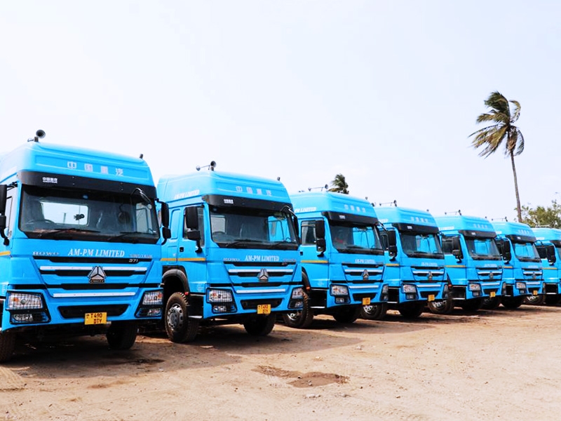 New journey beginning with new vehicles,Glimpse of AM-PM Limited Fleet,the strongly and long terms cooperation parters,almost 500 trucks bought from SINOTRUK since 2010.